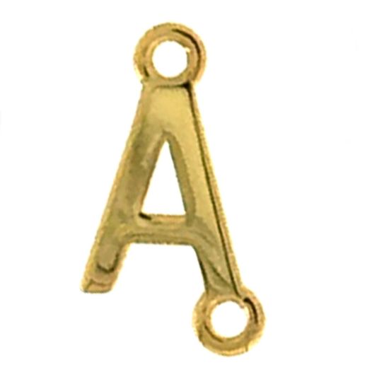 Wholesale Gold over Sterling Silver Smooth Letter Connectors, A-Z Letter 5*7mm (1 piece)