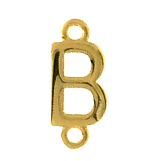 Wholesale Gold over Sterling Silver Smooth Letter Connectors, A-Z Letter 5*7mm (1 piece)