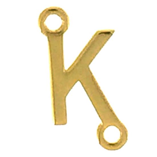 Wholesale Gold over Sterling Silver Smooth Letter Connectors, A-Z Letter 5*7mm (1 piece)