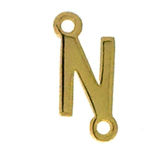 Wholesale Gold over Sterling Silver Smooth Letter Connectors, A-Z Letter 5*7mm (1 piece)