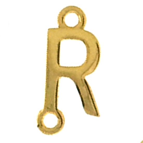 Wholesale Gold over Sterling Silver Smooth Letter Connectors, A-Z Letter 5*7mm (1 piece)