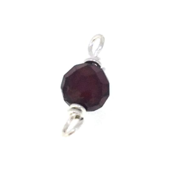 Wholesale Sterling Silver Natural Gemstone Birthstone Connector-4mm Single Bead