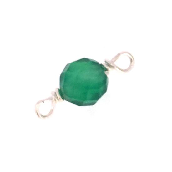 Wholesale Sterling Silver Natural Gemstone Birthstone Connector-4mm Single Bead