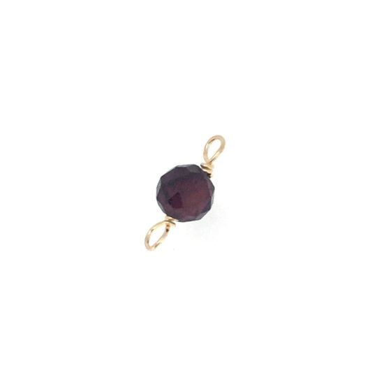 Wholesale 1/20 14k Gold Filled Natural Gemstone Birthstone Connector-4mm Single Bead