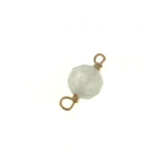 Wholesale 1/20 14k Gold Filled Natural Gemstone Birthstone Connector-4mm Single Bead