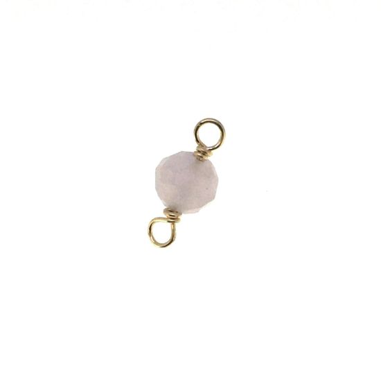 Wholesale 1/20 14k Gold Filled Natural Gemstone Birthstone Connector-4mm Single Bead