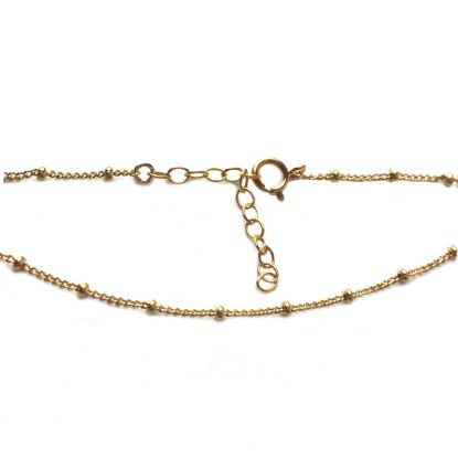 Wholesale 1/20 Gold Filled Finished Adjustable Chain Bracelet and Anklet- Beaded Satellite Chain