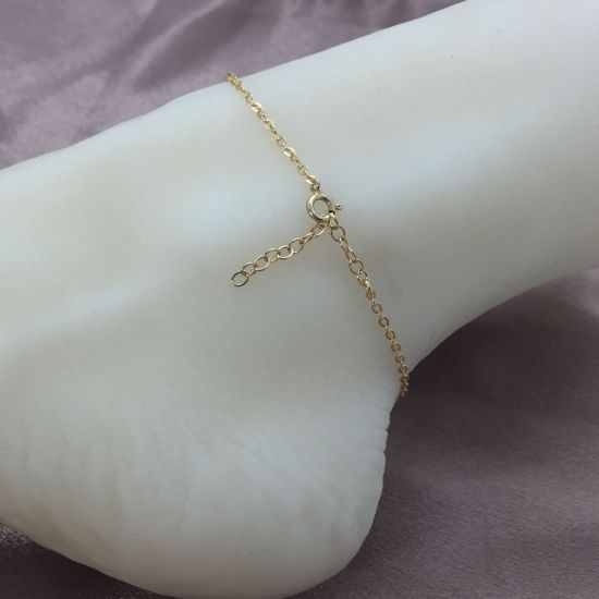 Wholesale Gold over Sterling Silver Finished Adjustable Chain Bracelet and Anklet with Extender - Strong Flat Cable Chain