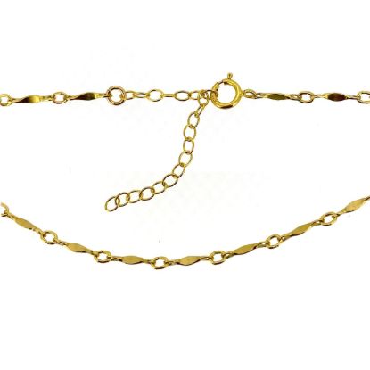 Wholesale 1/20 Gold Filled Finished Adjustable Chain Bracelet and Anklet- Dapped Bar Chain