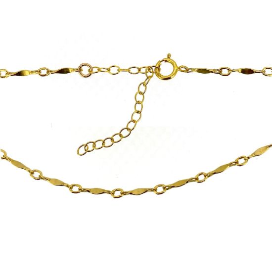 Wholesale 1/20 Gold Filled Finished Adjustable Chain Bracelet and Anklet- Dapped Bar Chain