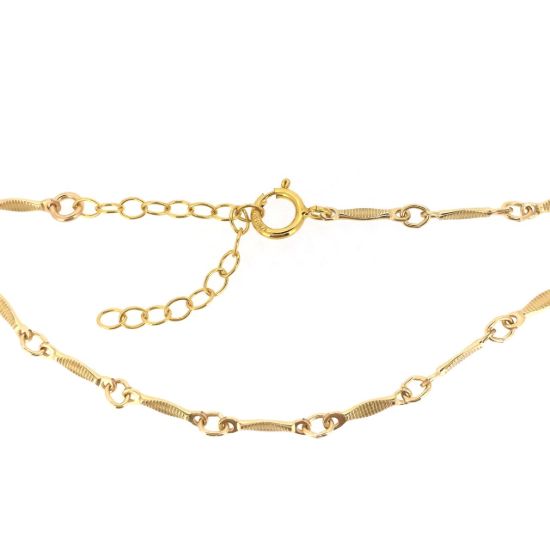 Wholesale 1/20 Gold Filled Finished Adjustable Chain Bracelet and Anklet- Textured Dapped Bar Chain