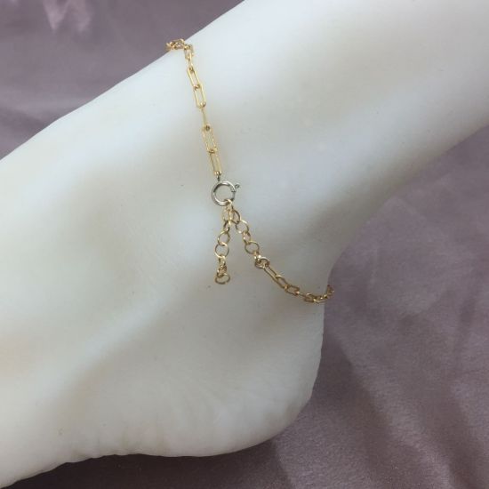 Wholesale 1/20 Gold Filled Finished Adjustable Chain Bracelet and Anklet- Long Box Paper Clip Chain