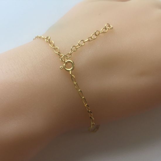 Wholesale Gold over Sterling Silver Finished Adjustable Chain Bracelet and Anklet with Extender - Diamond Cut Curb Chain
