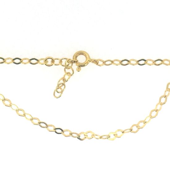 Wholesale Gold over Sterling Silver Finished Adjustable Chain Bracelet and Anklet with Extender - 3mm Diamond Shape Flat Chain