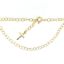 Wholesale Gold over Sterling Silver Finished Adjustable Chain Bracelet and Anklet with cross - Round Oval Cable Chain