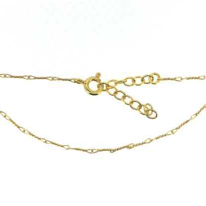 Wholesale Gold over Sterling Silver Finished Adjustable Chain Bracelet and Anklet  -  Fancy Twisted Link Chain