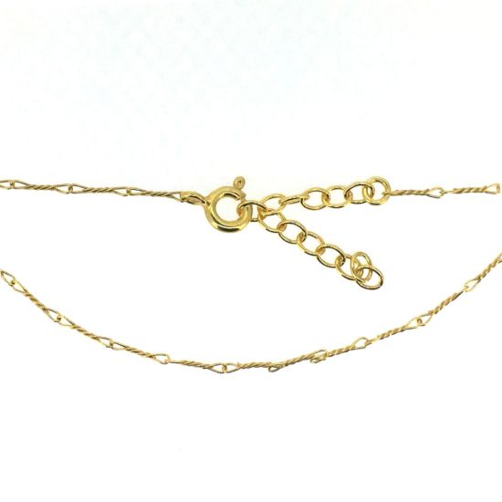 Wholesale Gold over Sterling Silver Finished Adjustable Chain Bracelet and Anklet  -  Fancy Twisted Link Chain