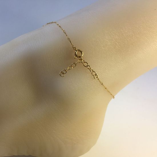 Wholesale Gold over Sterling Silver Finished Adjustable Chain Bracelet and Anklet  -  Fancy Twisted Link Chain