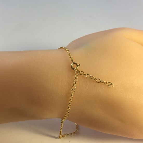 Wholesale Gold over Sterling Silver Finished Adjustable Chain Bracelet and Anklet  -  2mm Rolo Chain