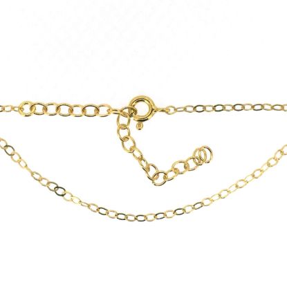 Wholesale Gold over Sterling Silver Finished Adjustable Chain Bracelet and Anklet  - 2x2.5mm Flat Cable Chain