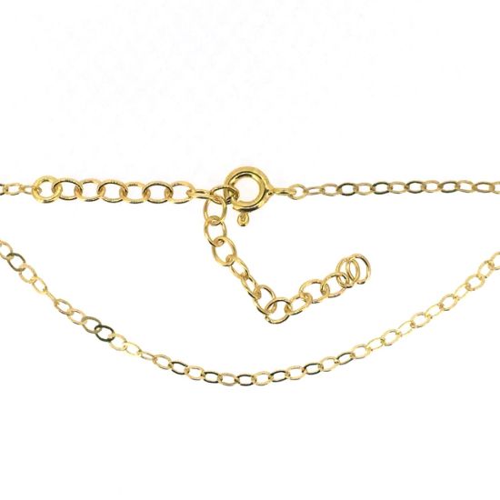 Wholesale Gold over Sterling Silver Finished Adjustable Chain Bracelet and Anklet  - 2x2.5mm Flat Cable Chain