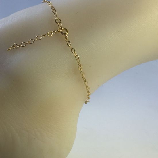 Wholesale Gold over Sterling Silver Finished Adjustable Chain Bracelet and Anklet  - Flat Cable Chain