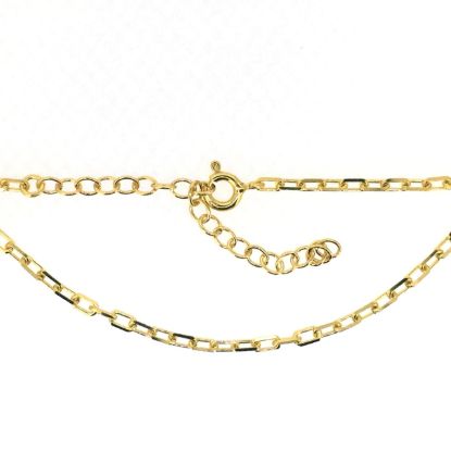 Wholesale Gold over Sterling Silver Finished Adjustable Chain Bracelet and Anklet  - Diamond Cut Box Chain