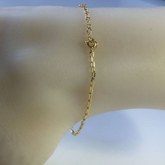 Wholesale Gold over Sterling Silver Finished Adjustable Chain Bracelet and Anklet  - Diamond Cut Box Chain