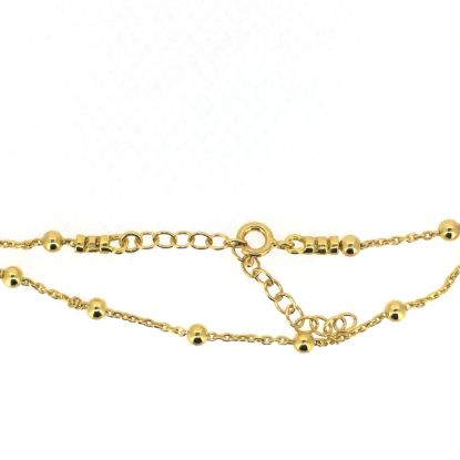 Wholesale Gold over Sterling Silver Finished Adjustable Chain Bracelet and Anklet  - 3mm Satellite Chain