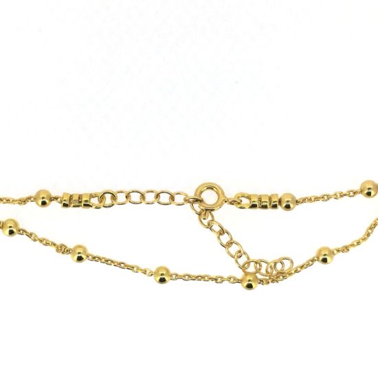 Wholesale Gold over Sterling Silver Finished Adjustable Chain Bracelet and Anklet  - 3mm Satellite Chain