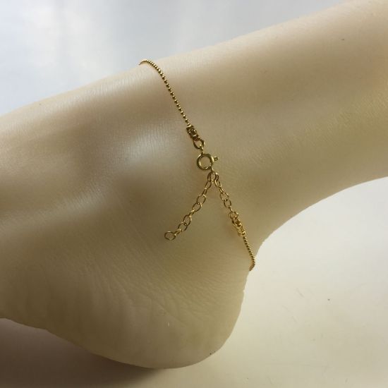 Wholesale Gold over Sterling Silver Finished Adjustable Chain Bracelet and Anklet  - 12mm Ball Chain