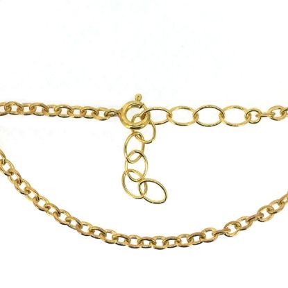 Wholesale Gold over Sterling Silver Finished Adjustable Chain Bracelet and Anklet  - Oval Cable Chain