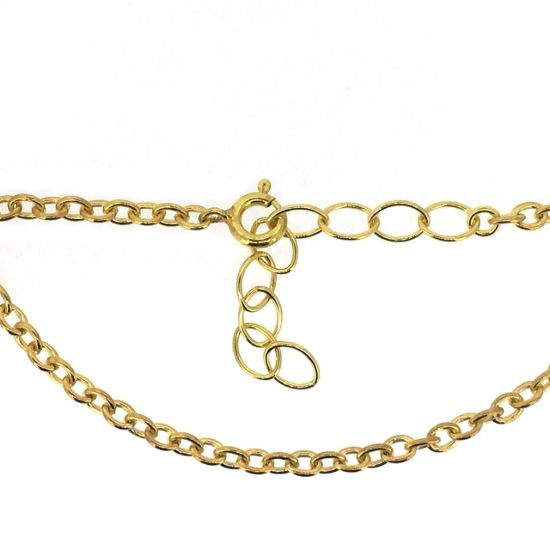 Wholesale Gold over Sterling Silver Finished Adjustable Chain Bracelet and Anklet  - Oval Cable Chain
