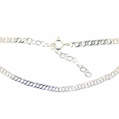 Wholesale Sterling Silver Basic Adjustable Chain Anklet and Bracelet- Double Diamond Cut Curb Chain
