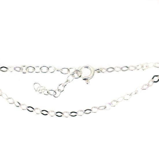 Wholesale Sterling Silver Basic Adjustable Chain Anklet and Bracelet- 3.5mm Round Flat Cable Chain with Heart