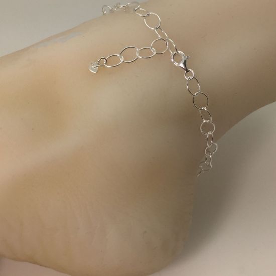 Wholesale Sterling Silver Basic Adjustable Chain Anklet and Bracelet- Big Oval Cable Chain