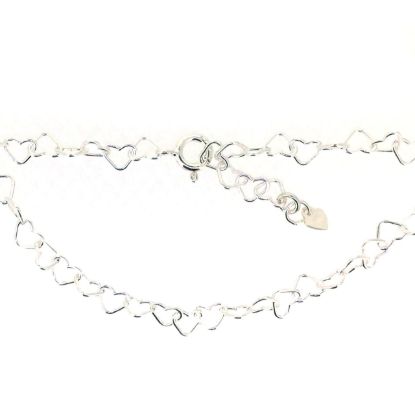 Wholesale Sterling Silver Basic Adjustable Chain Anklet and Bracelet- Heart Link Chain