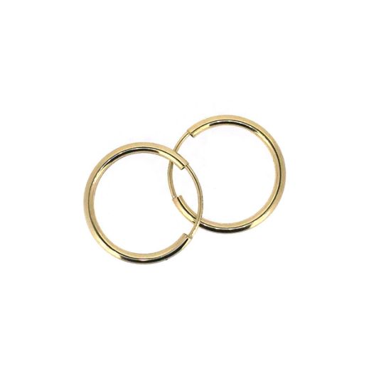 Wholesale 14K Yellow Gold Endless Hoop Earrings 12mm,14, or 16mm(1 pair)