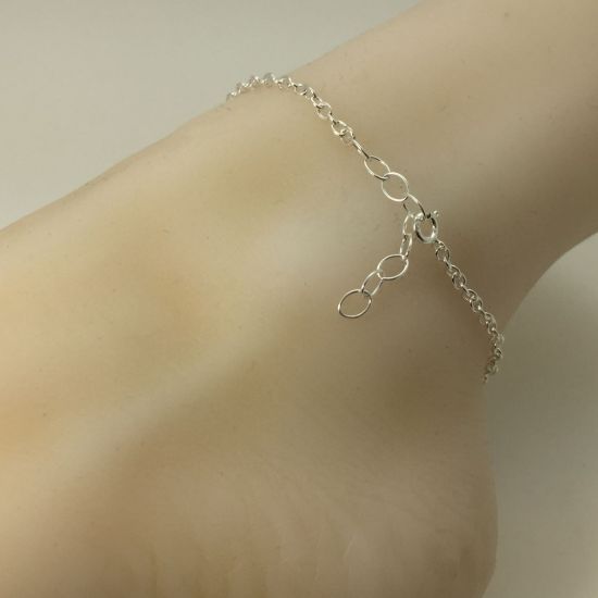 Wholesale Sterling Silver Basic Adjustable Chain Anklet and Bracelet- 3.7mm Oval Cable Chain