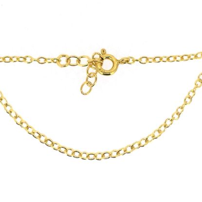 Wholesale Gold over Sterling Silver Finished Adjustable Chain Bracelet and Anklet with Extender - Strong Cable Chain