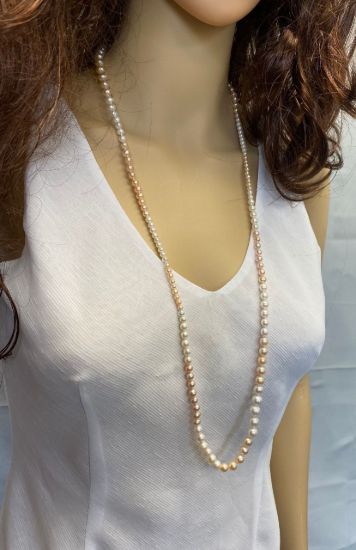 Wholesale High End Freshwater Mixed Color  Pearls Long Necklace 35" -Grade AAAA 