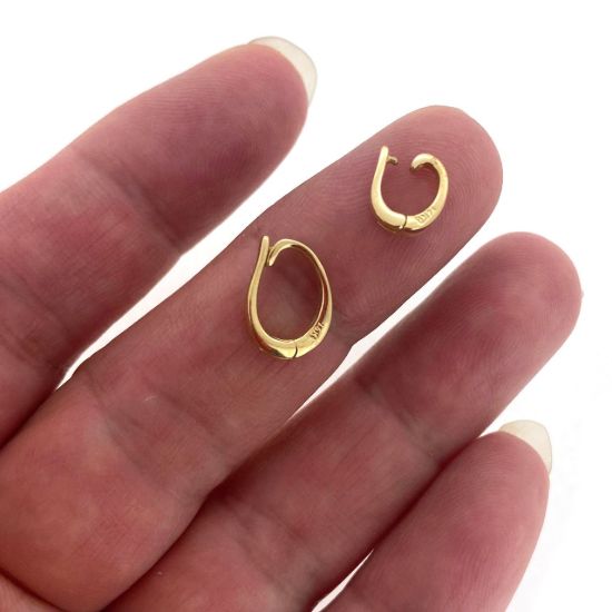 Wholesale 14K Yellow Gold Simple Smooth Clip-on Bail Connector, Pearl Enhancer - 8mm or 11mm