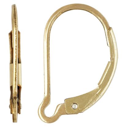 Wholesale 14K Solid Yellow Gold Plain Leverback Interchangeable Earwires (1 pair) 