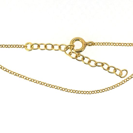 Wholesale Gold over Sterling Silver Finished Adjustable Chain Bracelet and Anklet  - 1.3mm Rolo Chain