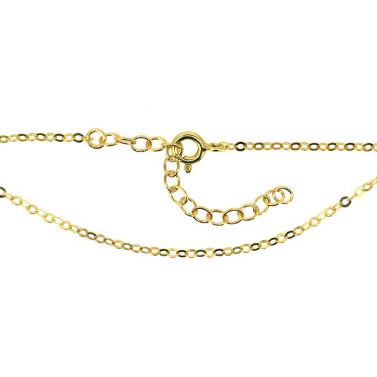 Wholesale Gold over Sterling Silver Finished Adjustable Chain Bracelet and Anklet  - 2mm Small Flat Cable Chain