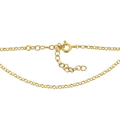Wholesale Gold over Sterling Silver Finished Adjustable Chain Bracelet and Anklet  -  2mm Rolo Chain