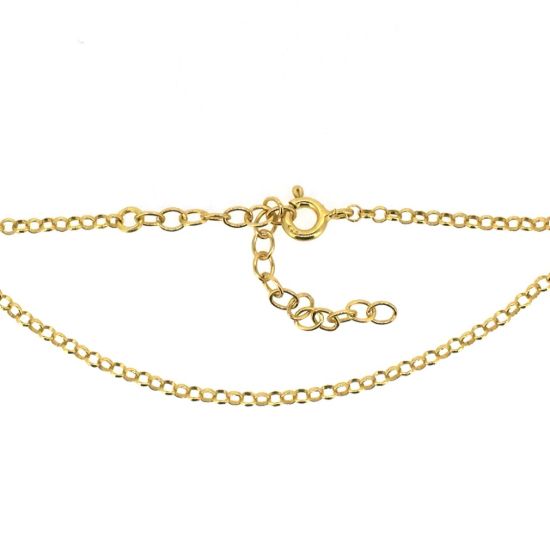 Wholesale Gold over Sterling Silver Finished Adjustable Chain Bracelet and Anklet  -  2mm Rolo Chain