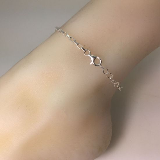 Wholesale Sterling Silver Basic Adjustable Chain Anklet and Bracelet- 2.5mm Heavy Long Box Chain