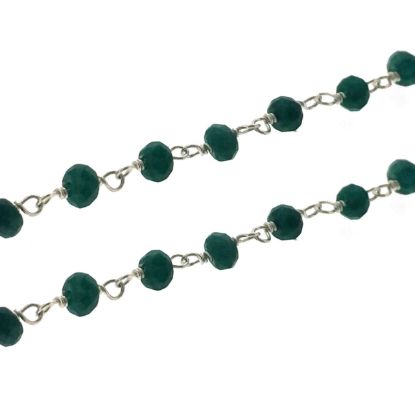 Wholesale Sterling Silver Emerald Rosary Chain By the Foot