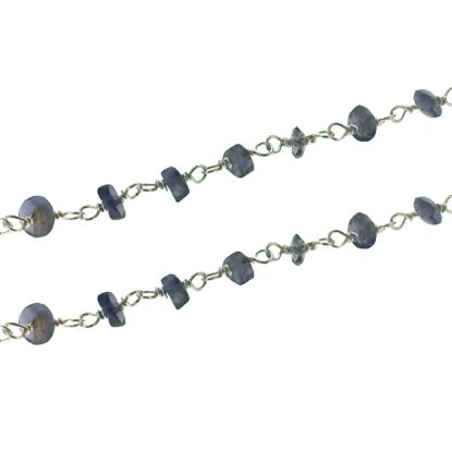 Wholesale Sterling Silver Iolite Rosary Chain By the Foot